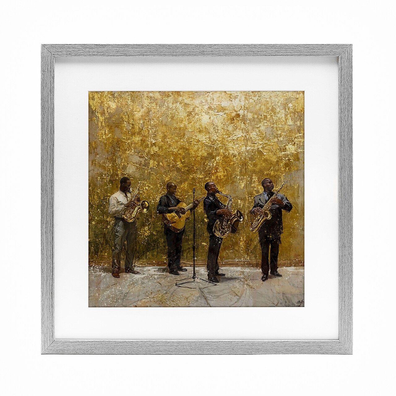 Stupell Industries Golden Era Jazz Musicians Framed Print Under Glass, design by Marta Wiley
